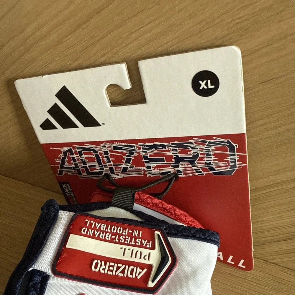 Adidas Adult Adizero USA‎ Football Gloves Mens XLarge Rd/Wht/BL. AF1752 Flag